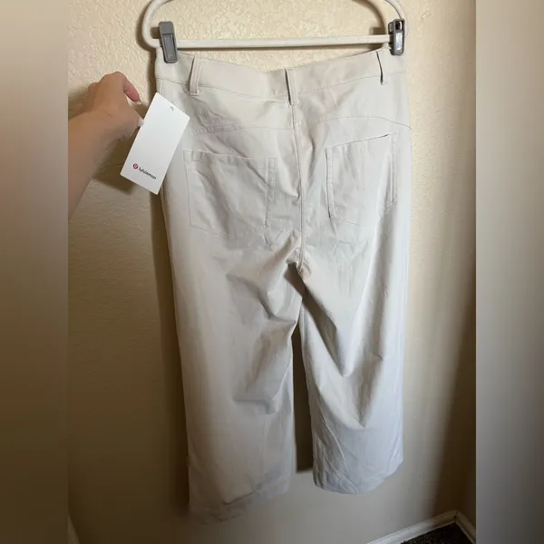 Lululemon City Sleek 5 Pocket Wide Leg HR 7/8 Pant‎ Sz 32 White Opal Plus Size - Image 8
