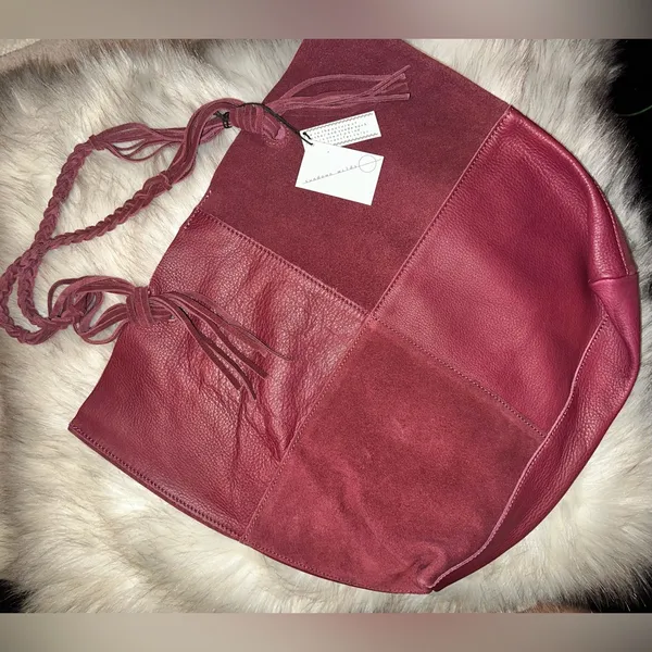 NWT Free People + Sundown Wilds Suede Nubuck Burgundy Bag - Image 3