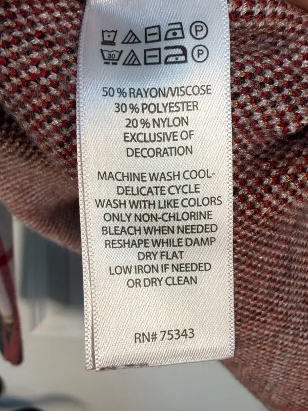Tahari Mock Neck Plaid Sweater Size S - Image 5