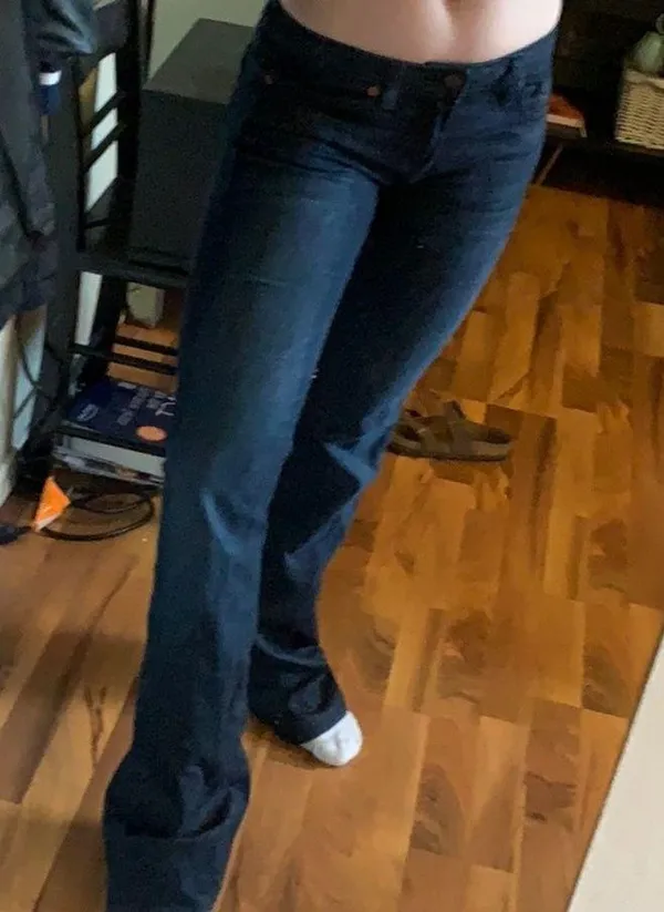 Dark colored flare jeans - Image 2