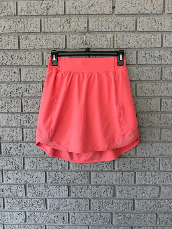 Lululemon Hotty Hot High-Rise Skirt *Long Raspberry Cream Pink Peach Size 4 - Image 3