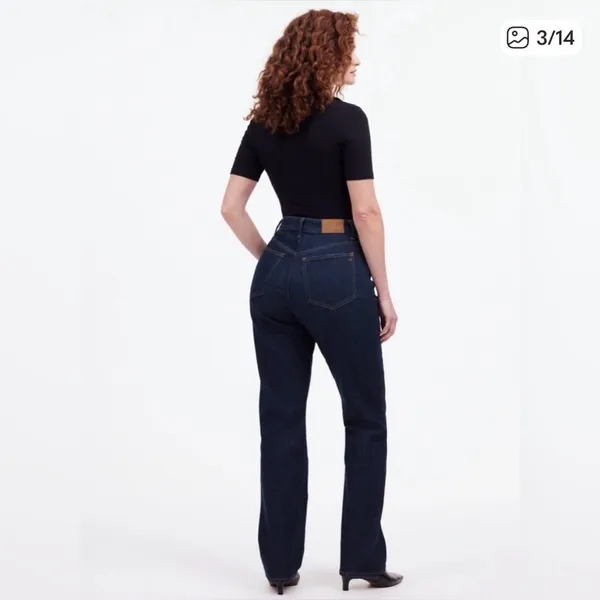 Madewell Women's The Curvy '90s Straight Leg Jeans dark blue wash denim size 23 - Image 2