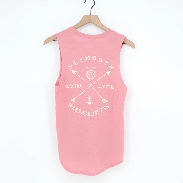 Platinum Muscle Tank Womens S Plymouth Massachusetts Coastal Life Pink Excellent - Image 3