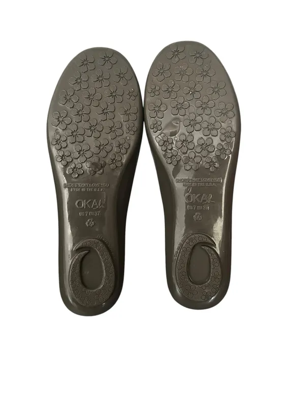 Oka b Taylor Jelly Ballet Flats Size US 7 EU 37 Slip-On Shoes Taupe Gray - Image 9