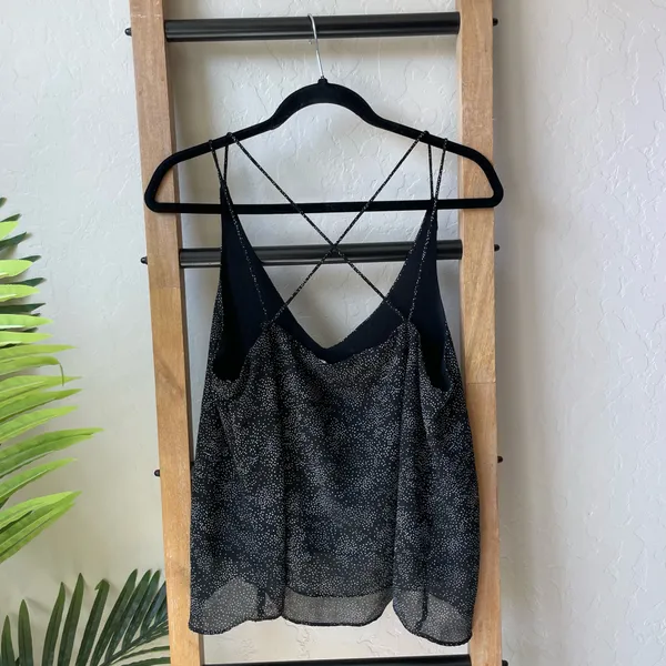 Millibon USA Black Polka Dot V-Neck Spaghetti Strap Tank Top - Image 4