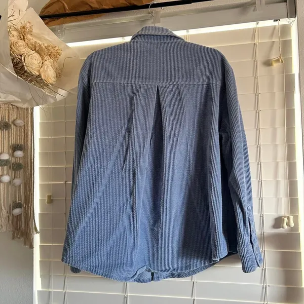 My Mum Made It Blue Corduroy Oversized Shacket XS S - Image 2