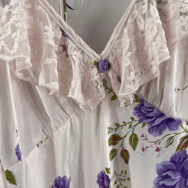FREE PEOPLE Dress Size Medium Warm Hearts Midi NWT Ivory Combo Lace Floral Boho - Image 12