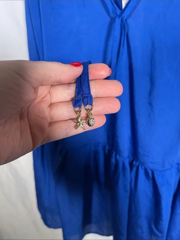 H&M Womens Blue Strappy Mini Dress Medium New - Image 4