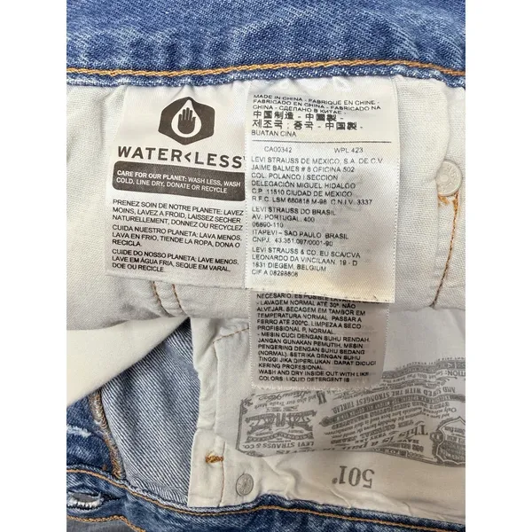 Levi's‎ 501 Original Womens Denim Short Distressed Raw Edge Blue Jean Size W33 - Image 7