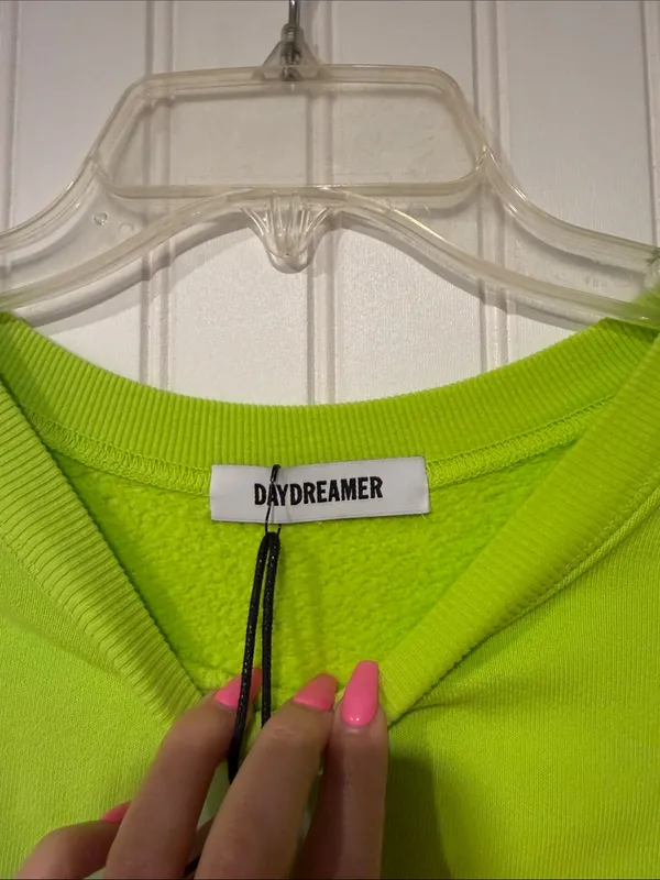 Daydreamer Neon Lime Crewneck Sweatshirt Los Angeles - Image 2