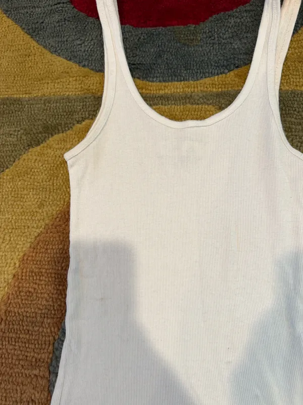 Gilly Hicks Sydney White Ribbed Tank Top Slim Fit Y2K Style Size Small - Image 3