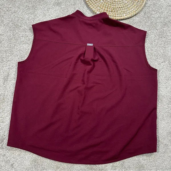 Figs Scrubs Set Zamora Jogger Pants XXLT & Rafaela Oversized Top Burgundy XL - Image 13