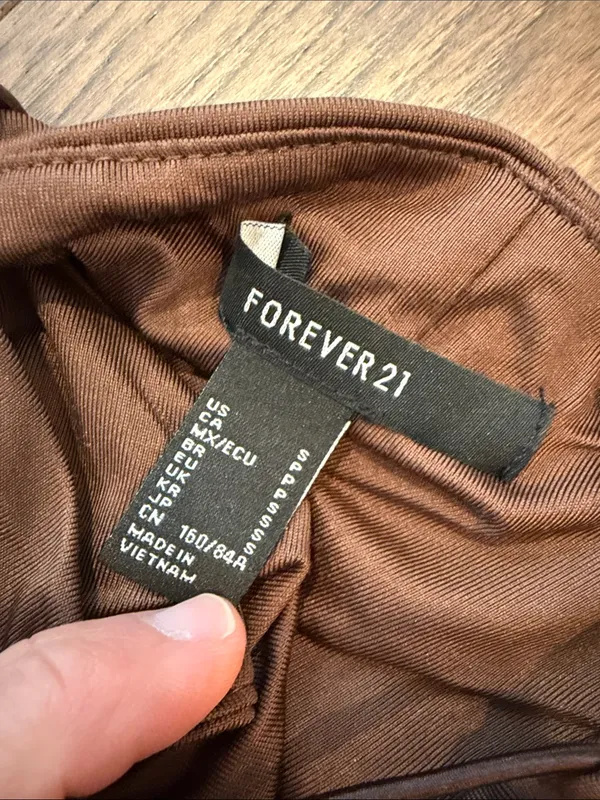 Forever 21 Brown Slip Dress with Spaghetti Straps Size Small - C27-130 - Image 2