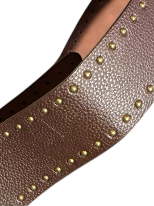 Vintage corset style Brown Studded statement Leather Belt L/XL‎ boho - Image 5