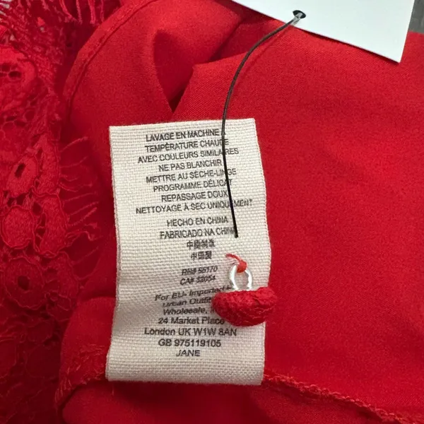 Saylor Jane Mini Dress Bold Red Peekaboo‎ Lace Sexy Date Night Cutout Size Small - Image 10