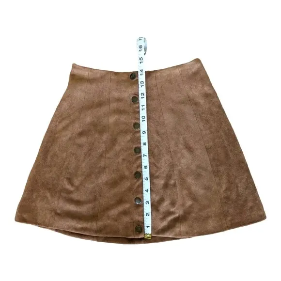 Altar’d State | Button Front Suede Mini Skirt | Size XS - Image 3