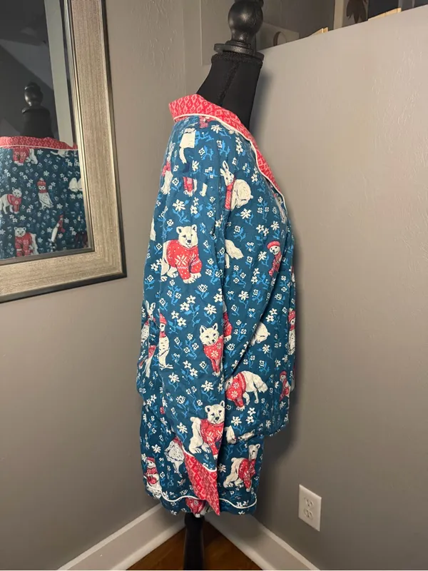 Printfresh Bundled Up Pajama Set Organic Cotton Polar Bear Owl Rabbit Medium. - Image 5