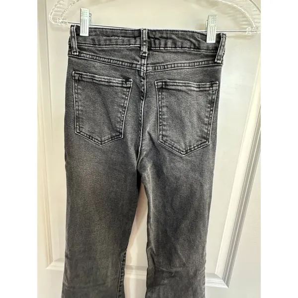 Forever 21 Faded Black Bell Bottom Button Up Jeans Women's Sz 25 - Image 4