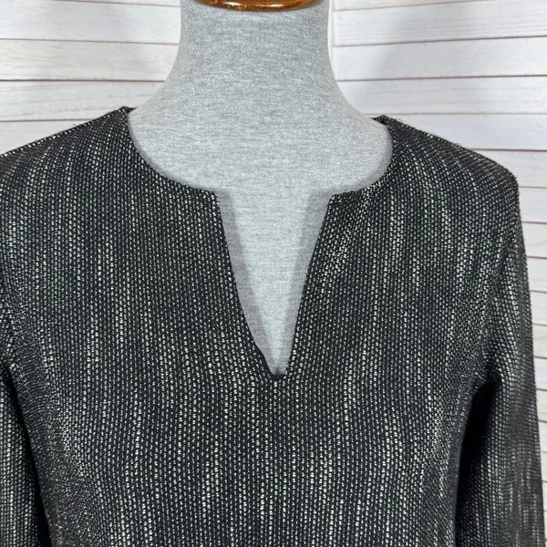 Nanette Lepore Tweed Fringe Hem Pocket Shift Dress Black‎ 6 Boho Lagenlook - Image 7
