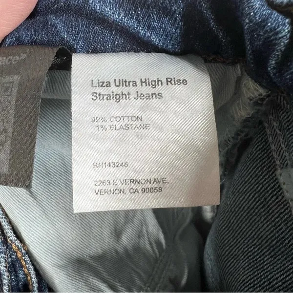 Reformation Dark Wash Liza Ultra High Rise Straight Crop‎ Jeans - Image 5