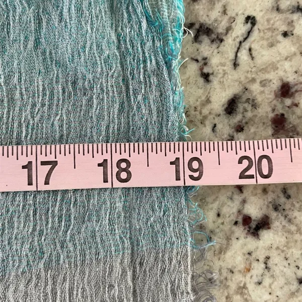 Nordstrom Scarf Womens Turquoise Ombre Crinkle Gauze Italian Modal Cotton Wrap - Image 6