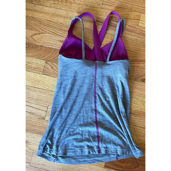 lululemon 4 layered tank‎ Gray Heathered purple camo - Image 2