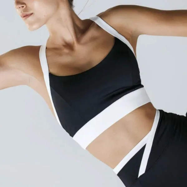 Berlook Black Contrast U Neck Sports Bra - High Support 48 - Image 5