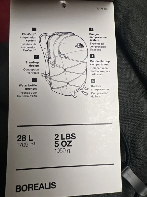 The North Face Borealis Laptop Backpack Asphalt Grey Light Heather/TNF Black New - Image 6