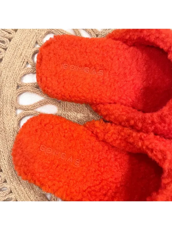 Bombas Women's Sunday Mule Slipper Orange Size W5 Sherpa Cozy - Image 3
