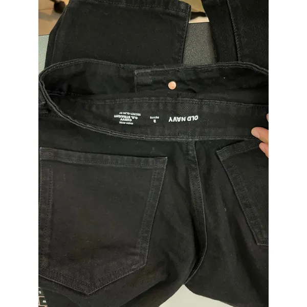 Old Navy High Rise Curvy O.G. Straight‎ Black Jeans Petite 2 Slim Stretch New - Image 7