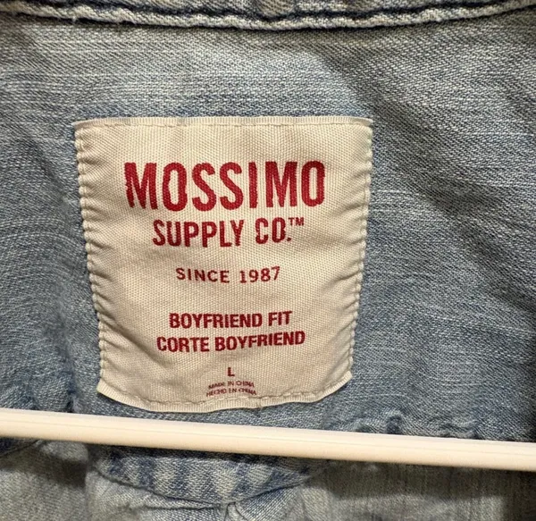 Mossimo Supply Co. Blue Denim Boyfriend Shirt - Image 5