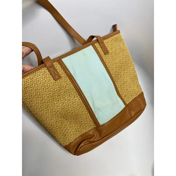 Thirty-one little dreamer tote shoulder bag tan straw‎ exterior casual neutral - Image 2