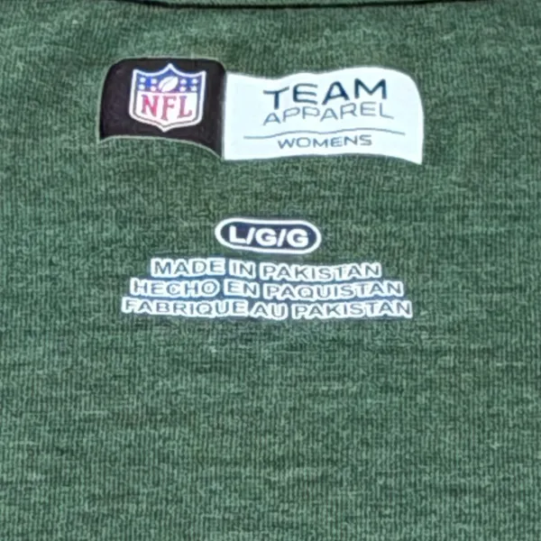 NFL Team Apparel Green Bay Packers Womens V-Neck T-Shirt Green‎ Large Football - Image 3