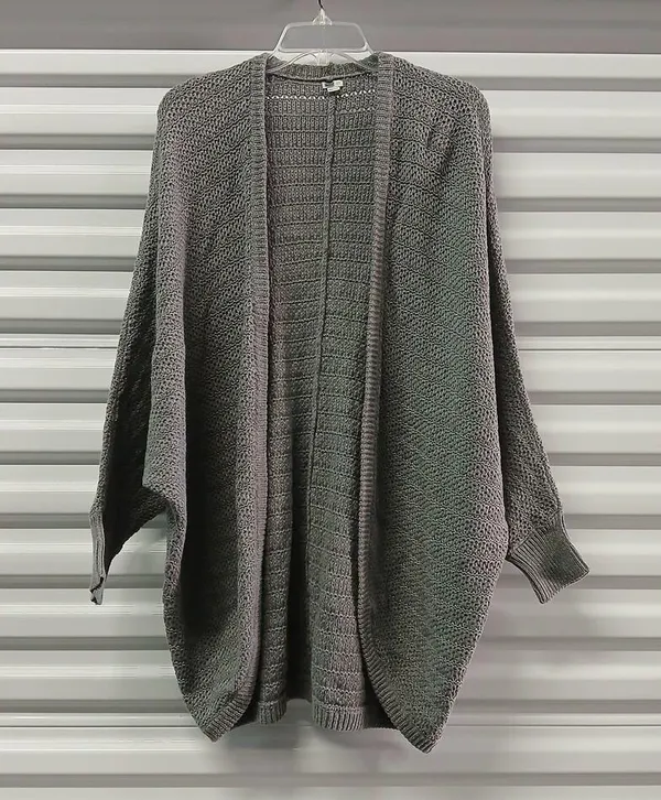 Aerie Oversized Cardigan Women's XS/S Gray Open Front Long Sleeve Sweater Lagen - Image 3