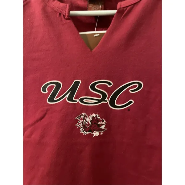 Red Oak South Carolina Gamecocks USC Womens Juniors Sleeveless V-neck T-shirt - Image 8