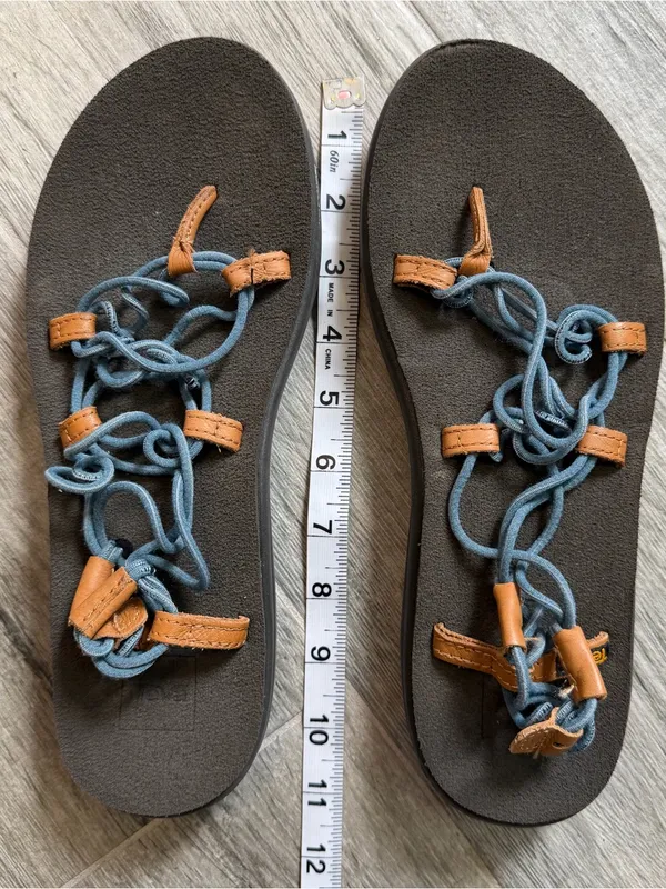 Teva Voya Infinity Women's Sandals Blue Gray Strappy Minimalist Size 10 - Image 7