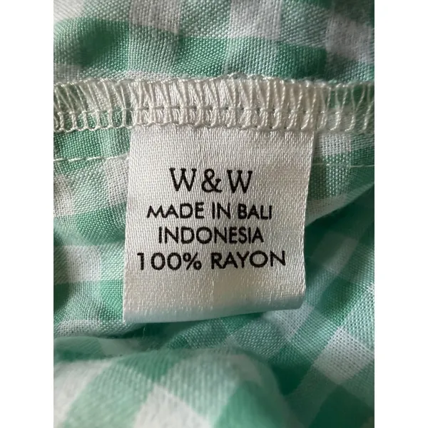 Walker & Wade MIa Mint Green Gingham Smocked‎ Mini Dress XS Cottagecore Coastal - Image 8