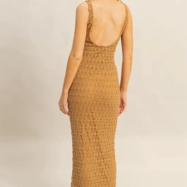✨NWT‎ HYFVE Sleeveless Crochet Open Back Maxi Dress - Image 3