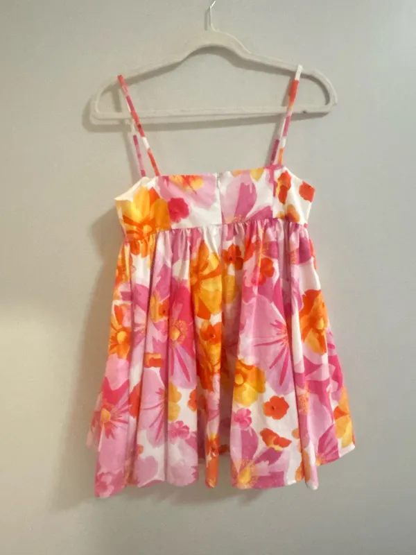 Revolve Sau Lee Mini Dress Pink and Orange Flowers 2 - Image 4