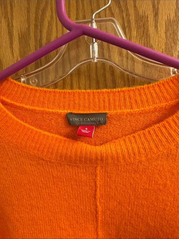 Vince Camuto Bright Orange Crewneck Sweater - Image 2