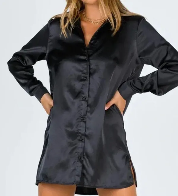 Princess Polly Black Button Up Dress - Image 3