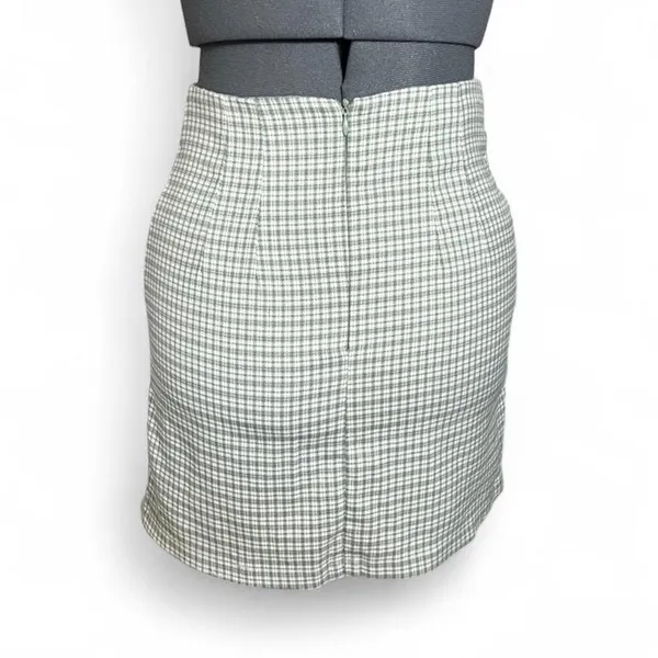 Brandy Melville Green Plaid High Waisted Mini Skirt Size S Preppy Academia 90’s - Image 5