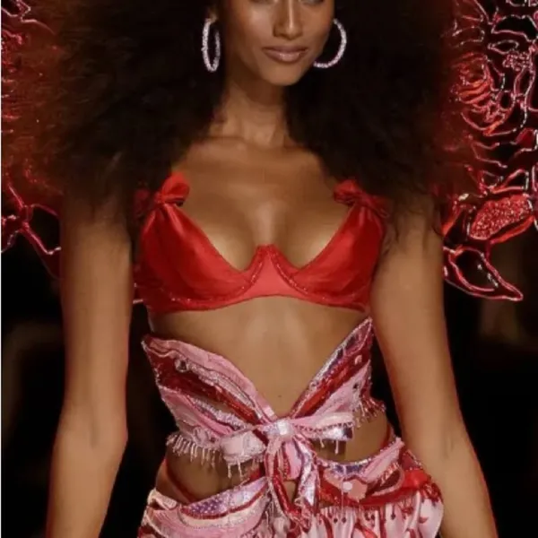 VICTORIA’S SECRET Dream Angels Wicked Satin Peek A Boo Cup Bra Red Crystal XL - Image 16