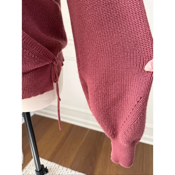 Gentle Fawn Balletcore Mauve Tulip Pink Crossfront Sweater L - Image 7