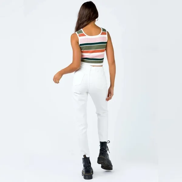 NWT Princess Polly Zaiden Straight Leg Jeans White Denim - Image 3