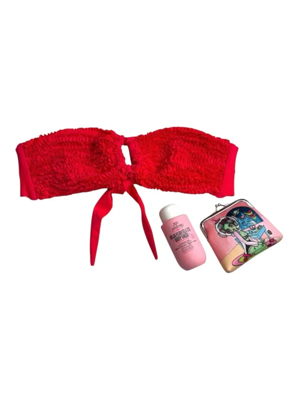 PilyQ ✽ PQ Swim ✽ Flirty Ruffled Bandeau Bikini Top ✽ Hot Fuchsia Pink ✽ Large - Image 2