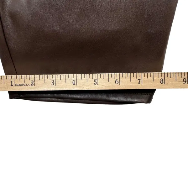 Old Navy Brown Faux Leather Straight Pants Plus‎ Size 20 Vegan Leather Trousers - Image 10