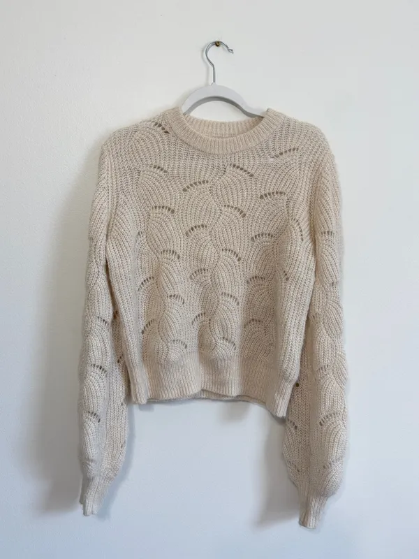 Rolla's Laura Sweater Size Medium / 10 vanilla cream white alpaca knit fall - Image 2