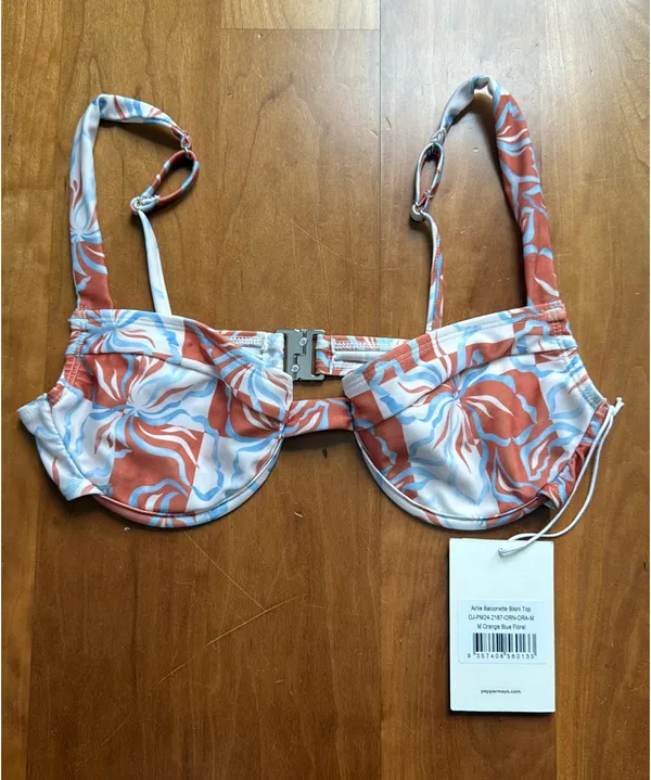 Peppermayo Orange Blue Floral Bikini - Image 4
