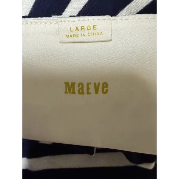 Maeve Blue &‎ White Striped Maxi Dress Women's Size Large - Image 10